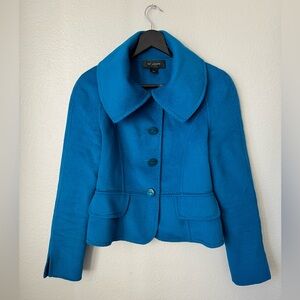 ST. JOHN Angora Wool Cashmere Cerulean/Teal Jacket